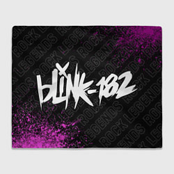 Плед флисовый Blink 182 rock legends по-горизонтали, цвет: 3D-велсофт