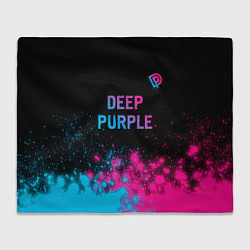 Плед флисовый Deep Purple - neon gradient посередине, цвет: 3D-велсофт
