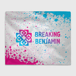 Плед флисовый Breaking Benjamin neon gradient style по-горизонта, цвет: 3D-велсофт