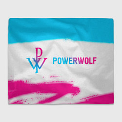 Плед флисовый Powerwolf neon gradient style по-горизонтали, цвет: 3D-велсофт