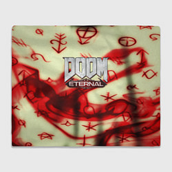 Плед флисовый Doom Eteranal символы марса, цвет: 3D-велсофт