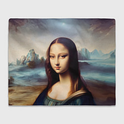 Плед флисовый Нейросеть - азиатская Мона Лиза, цвет: 3D-велсофт