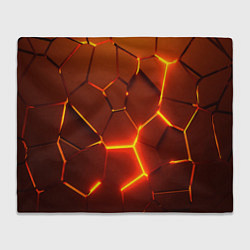 Плед флисовый Плиты абстрактные огненные, цвет: 3D-велсофт