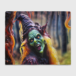Плед флисовый Портрет ужасной восковой ведьмы, цвет: 3D-велсофт
