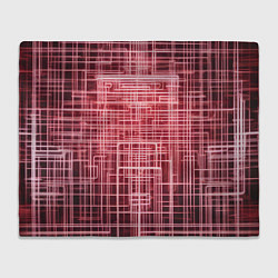 Плед флисовый Красные неоновые полосы киберпанк, цвет: 3D-велсофт