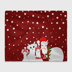 Плед флисовый Семья ламы, цвет: 3D-велсофт