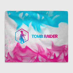 Плед флисовый Tomb Raider neon gradient style по-горизонтали, цвет: 3D-велсофт