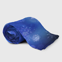 Плед флисовый Декоративные снежинки на фиолетовом, цвет: 3D-велсофт — фото 2