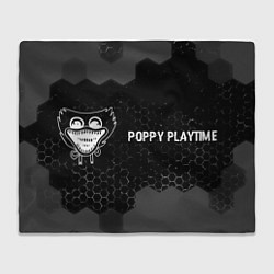 Плед флисовый Poppy Playtime glitch на темном фоне по-горизонтал, цвет: 3D-велсофт