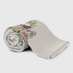 Плед флисовый Собачки под елкой, цвет: 3D-велсофт — фото 2