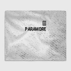 Плед флисовый Paramore glitch на светлом фоне посередине, цвет: 3D-велсофт