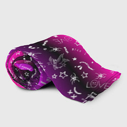 Плед флисовый Тату Лил Пипа на фиолетовом, цвет: 3D-велсофт — фото 2