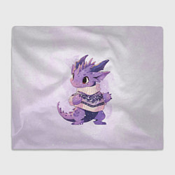 Плед флисовый Милый фиолетовый дракон, цвет: 3D-велсофт