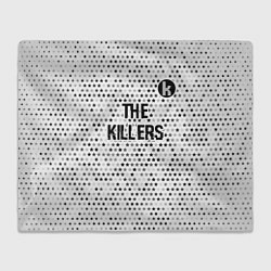 Плед флисовый The Killers glitch на светлом фоне посередине, цвет: 3D-велсофт