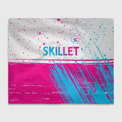 Плед флисовый Skillet neon gradient style посередине, цвет: 3D-велсофт