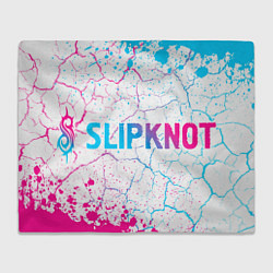 Плед флисовый Slipknot neon gradient style по-горизонтали, цвет: 3D-велсофт