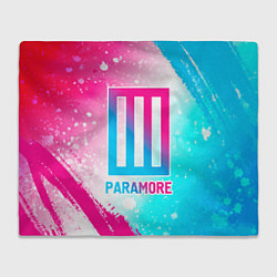 Плед флисовый Paramore neon gradient style, цвет: 3D-велсофт