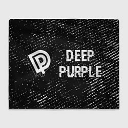 Плед флисовый Deep Purple glitch на темном фоне по-горизонтали, цвет: 3D-велсофт