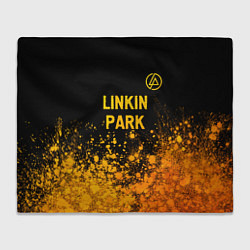 Плед флисовый Linkin Park - gold gradient посередине, цвет: 3D-велсофт