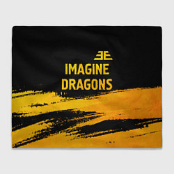 Плед флисовый Imagine Dragons - gold gradient посередине, цвет: 3D-велсофт