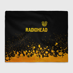 Плед флисовый Radiohead - gold gradient посередине, цвет: 3D-велсофт