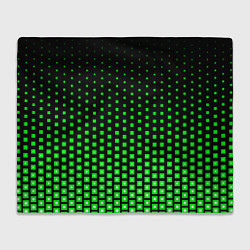 Плед флисовый Зелёные квадраты, цвет: 3D-велсофт