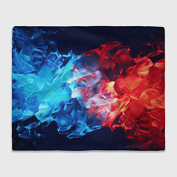 Плед флисовый Синяя красная ледянная абстракция, цвет: 3D-велсофт