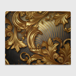 Плед флисовый Золотая текстура и абстракции, цвет: 3D-велсофт
