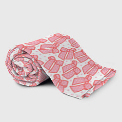 Плед флисовый Узор с розовыми бантами в горошек, цвет: 3D-велсофт — фото 2