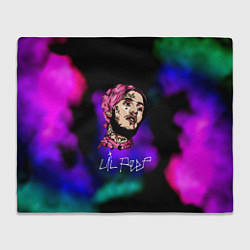 Плед флисовый Lil peep рэп неоновый градиент, цвет: 3D-велсофт