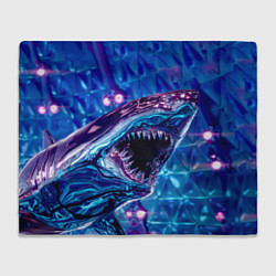 Плед флисовый Фиолетовая акула, цвет: 3D-велсофт