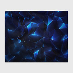 Плед флисовый Синяя геометрическая абстракция, цвет: 3D-велсофт
