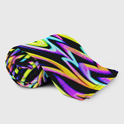 Плед флисовый Экспрессивная неоновая абстракция, цвет: 3D-велсофт — фото 2