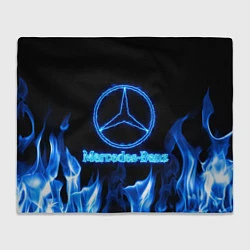 Плед флисовый Mercedes-benz blue neon, цвет: 3D-велсофт