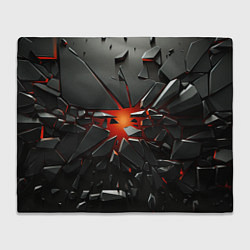 Плед флисовый Взрыв и черные камни, цвет: 3D-велсофт