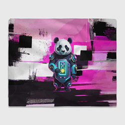 Плед флисовый Funny panda - cyberpunk, цвет: 3D-велсофт