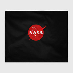 Плед флисовый NASA redlogo space usa, цвет: 3D-велсофт