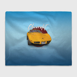 Плед флисовый Американский маслкар Chevrolet Corvette, цвет: 3D-велсофт