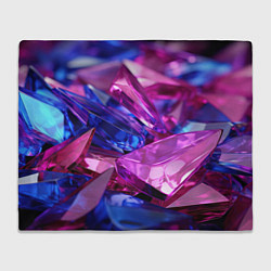 Плед флисовый Розовые и синие битые стекла, цвет: 3D-велсофт