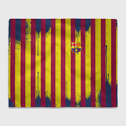 Плед флисовый Полосатые цвета футбольного клуба Барселона, цвет: 3D-велсофт