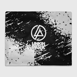 Плед флисовый Linkin park logo краски текстура, цвет: 3D-велсофт