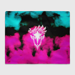 Плед флисовый Монстр хантер неоновые фон, цвет: 3D-велсофт