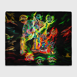 Плед флисовый Хамелеон и стихии, цвет: 3D-велсофт