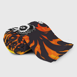 Плед флисовый Blink 182 рок панда и огонь, цвет: 3D-велсофт — фото 2