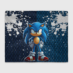 Плед флисовый Sonic - splash and logo, цвет: 3D-велсофт