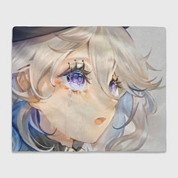 Плед флисовый Genshin Impact Furina cry tears, цвет: 3D-велсофт