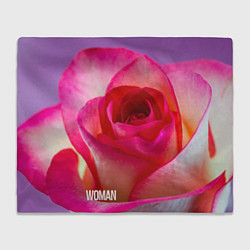 Плед флисовый Розовая роза - woman, цвет: 3D-велсофт