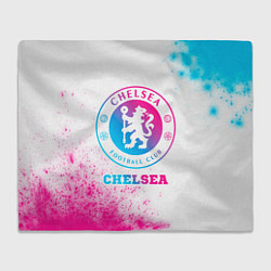 Плед флисовый Chelsea neon gradient style, цвет: 3D-велсофт