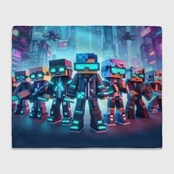 Плед флисовый Minecraft - fantasy ai art, цвет: 3D-велсофт