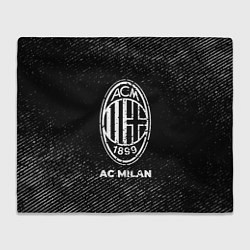 Плед флисовый AC Milan с потертостями на темном фоне, цвет: 3D-велсофт
